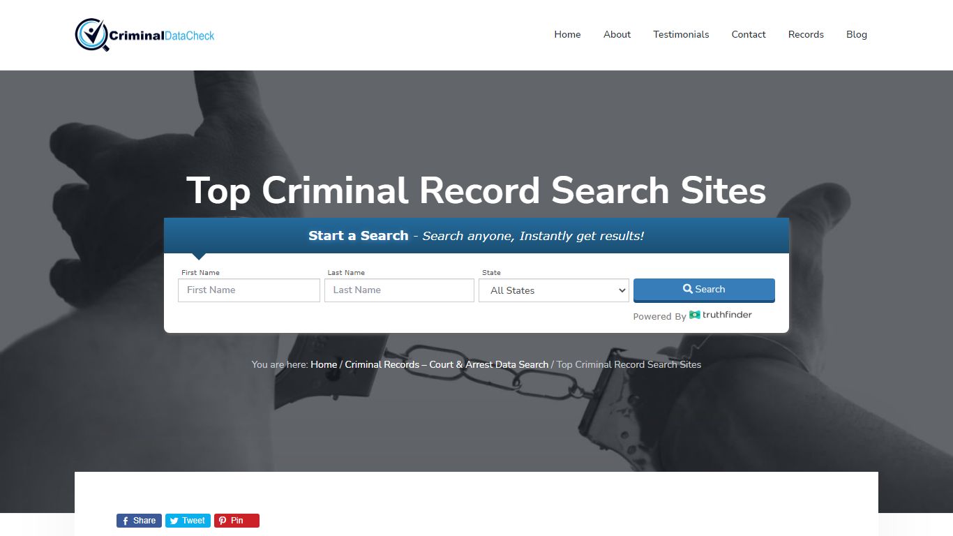 Top Criminal Record Search Sites - Criminal Data Check - Find Criminal ...